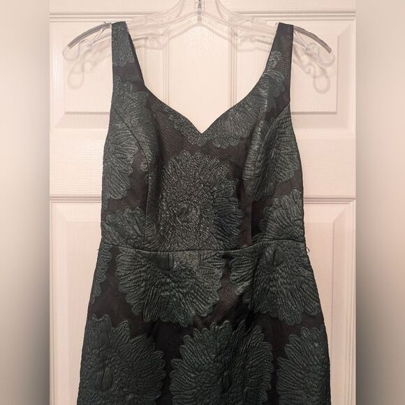 Leifsdottir Anthropologist zip blooms sheath floral green formal mini dress sz 4 - Picture 3 of 10